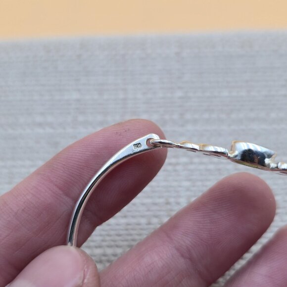 6 Inch Sterling Silver Celtic Peridot Gemstone Bracelet B570 - Picture 5 of 7